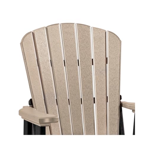American Furniture Classics Double Glider with Table Weatherwood and Black