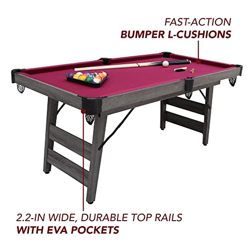 Blue Wave Sports Pendleton 6-ft Portable Pool Table - Driftwood Finish Burgundy