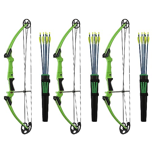 GENESIS Archery Compound Bow Kit Adjustable Draw Length & Weight for Left-Handed Green
