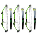GENESIS Archery Compound Bow Kit Adjustable Draw Length & Weight for Left-Handed Green
