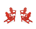 Trex Outdoor Furniture 4-Piece Monterey Bay Adirondack Chair Conversation Set Sunset Red