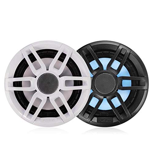 Fusion Entertainment Marine Receiver with 2 Pairs of 6.5" Coax Speakers Black and White Grills