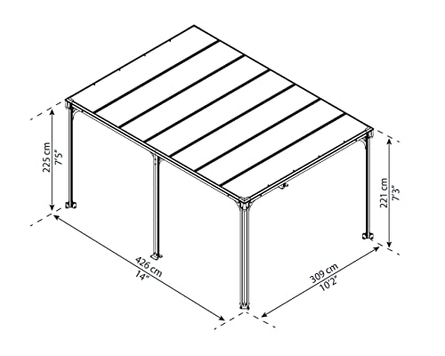 Palram Canopia Milano 10x14 Gazebo Gray/Bronze