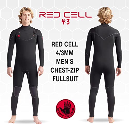 Body Glove Men's Red Cell 4/3mm Chest-Zip Full Wetsuit Black