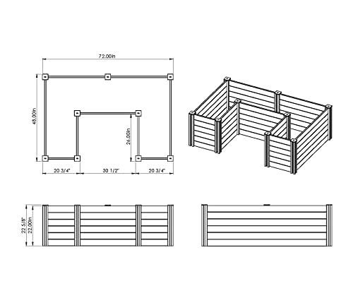 Vita 4' x 6' Independence Wheelchair Accessible Garden Bed White