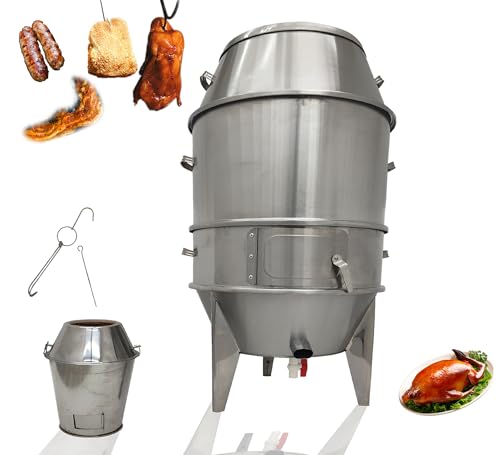 INTSUPERMAI 23.6'' Charcoal BBQ Roaster Grill Silver