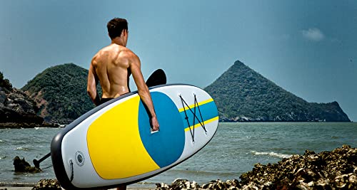 Blue Water Toys Portable Inflatable Stand Up Paddle Board Kit Turquoise/Yellow