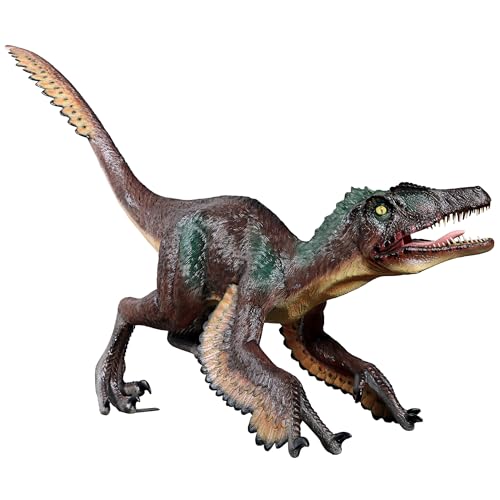 DESIGN TOSCANO Feathered Velociraptor Jurassic-Sized Dinosaur Statue Full Color