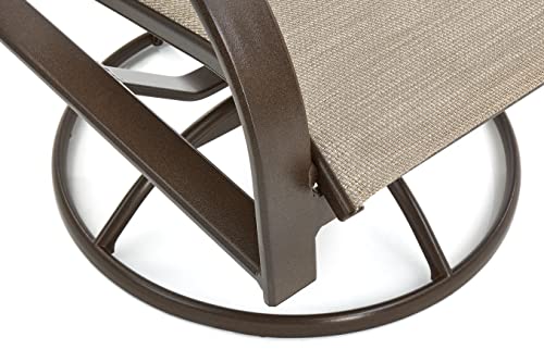 Winston Seagrove II Ultra High Back Patio Swivel Rocker Dining Chairs Set of 2 Sunbrella Pueblo Dune Fabric