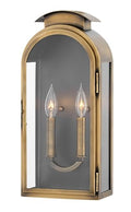 Hinkley Rowley Collection Two Light Outdoor Wall Mount Light Antique Brass