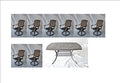 Patio Land Santa Clara 9-Piece Outdoor Dining Set Square 64" Cast Aluminum Antique Bronze with 8 Swivel Rocker Chairs