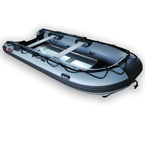 Seamax HD430 14 Feet Heavy Duty Inflatable Boat Max 9 Passengers 35HP Dark Grey