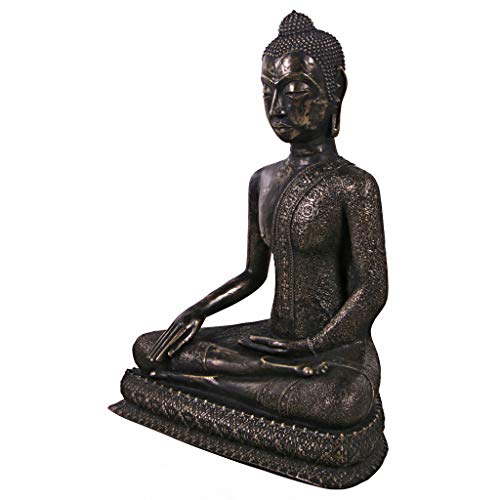 Design Toscano Sukhothai Sitting Asian Man Garden Statue 32 Inches Bronze