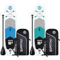 Generic Inflatable Standing Paddleboards 10'6"x32"x6" Thick, SCE Material, Backpack & Pump Blue/Green