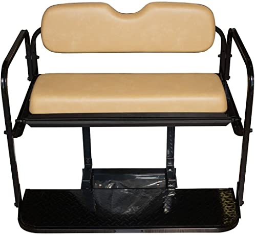 Performance Plus Carts EZGO RXV Golf Cart Flip Folding Rear Seat Kit Stone Black