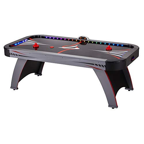 Fat Cat by GLD PRODUCTS Volt 7’ LED Illuminated Air Hockey Table Black