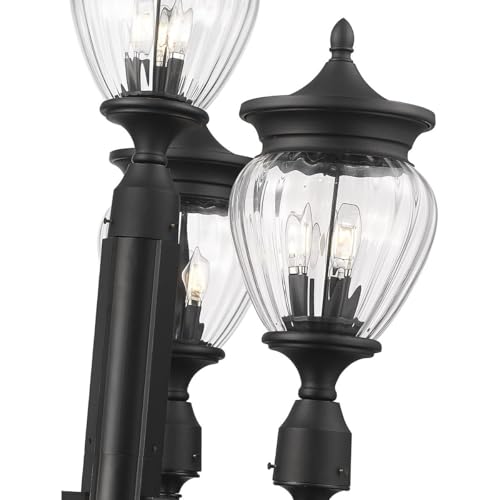 Z-Lite Davina 3 Light Outdoor Post Mounted Fixture Black