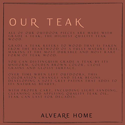 Alveare Home Santorini Cove Outdoor Teak Chair with Cushion Natural