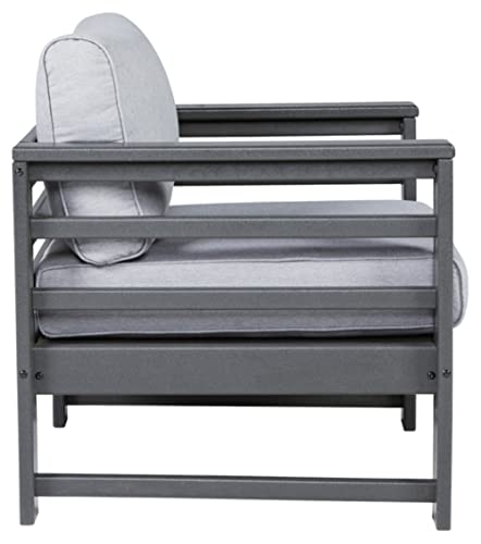 Signature Design by Ashley Outdoor Amora HDPE Patio Lounge Chair 2 Count Grey