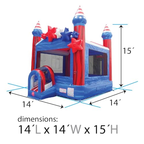 TentandTable Inflatable Bounce House Commercial Grade Stars and Stripes