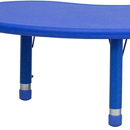EMMA + OLIVER Half-Moon Blue Plastic Adjustable Activity Table