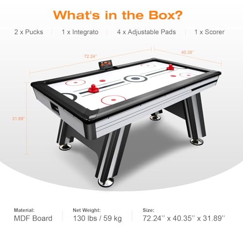KEIKI 72" LED Air Hockey Table with Electronic Score System