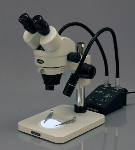 AmScope Professional Binocular Stereo Zoom Microscope WH10x 7X-45X 6W LED