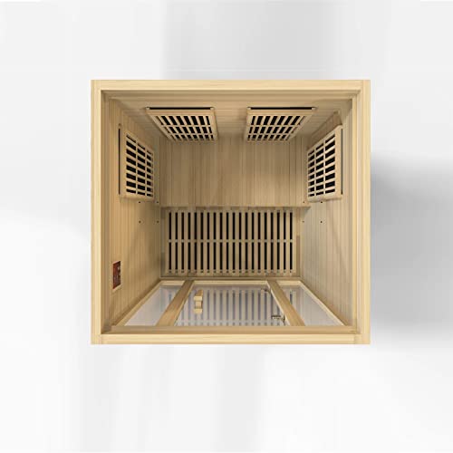 BOTARO Maxxus Saunas MX-J206-01 Seattle Carbon Far Infrared Sauna for 2 Persons Hemlock Wood