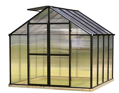 Monticello 8' x 8' Greenhouse Black