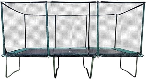 Galactic Xtreme Rectangle Gymnastics Trampoline 10x17 with Net Enclosure, Heavy Duty 750lbs Capacity, Green