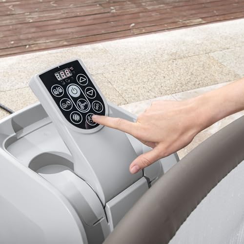 Coleman SaluSpa Napa AirJet Inflatable Hot Tub Gray Wood