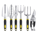 GUSATOLAS 6 PCS Cast-Aluminum Heavy Duty Gardening Tools Set Yellow