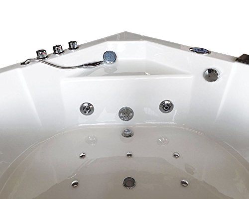 SIMBASHOPPING USA Whirlpool Corner Bathtub Hydrotherapy IBIZA 59.05
