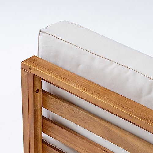 Kaimei OANA 3-Piece Acacia Wood Loveseat Set with Coffee Table Beige