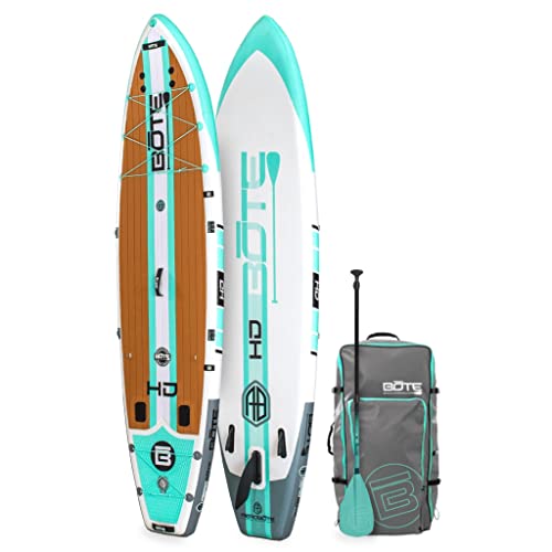BOTE HD Aero Inflatable Stand Up Paddle Board MAGNEPod Compatible Blow Up iSUP - 11 FT 6 in - Full Trax Seafoam