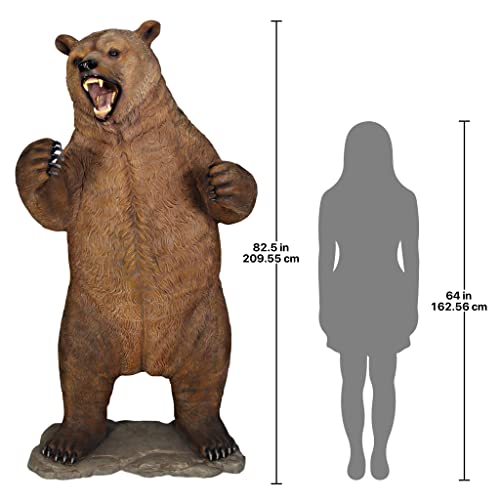 Design Toscano Growling Grizzly Bear Statue Full Color
