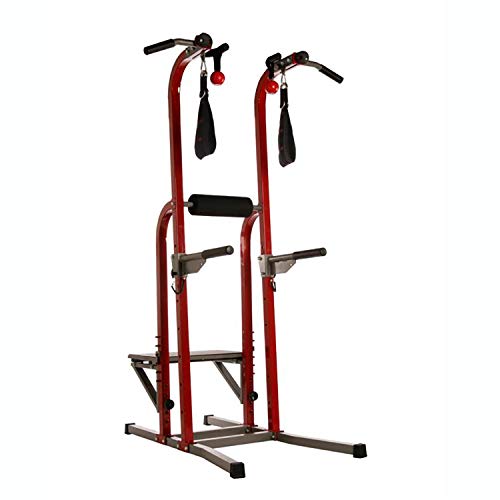 Stamina X Fortress Power Tower with Plyo Box - Dip Bar Pull Up Bar Station - Red