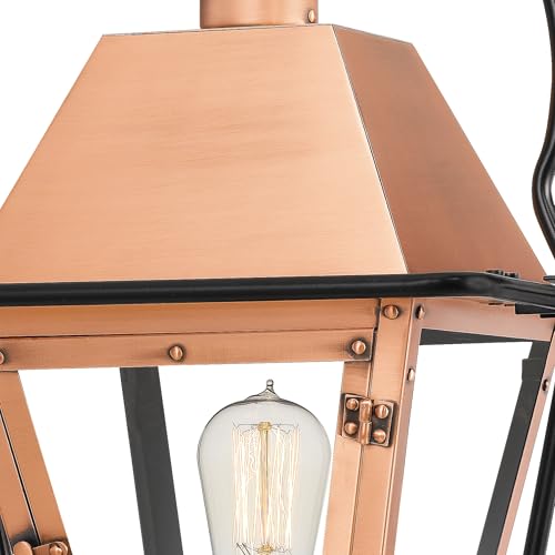Quoizel Rue De Royal Charleston Outdoor Post Lantern 22.75 Inch 1-Light Aged Copper