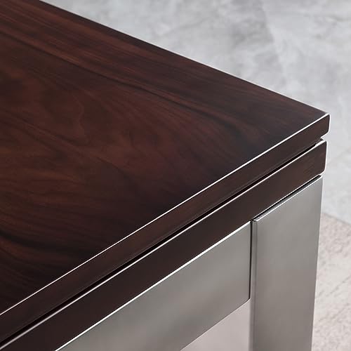 Playcraft Genoa 7' Slate Pool Table with Dining Top Walnut on Silver