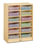 Jonti-Craft 12 Bins Mobile Storage with Clear Bins Yellow