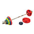 Body-Solid Quad Grip Design Rubber Plate - Olympic Weight Plates Set Multi