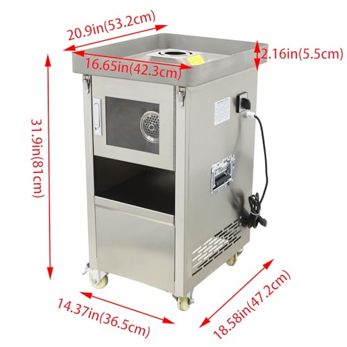 HayWHNKN Electric Meat Grinder Commercial 660lbs/h Stainless Steel Silver