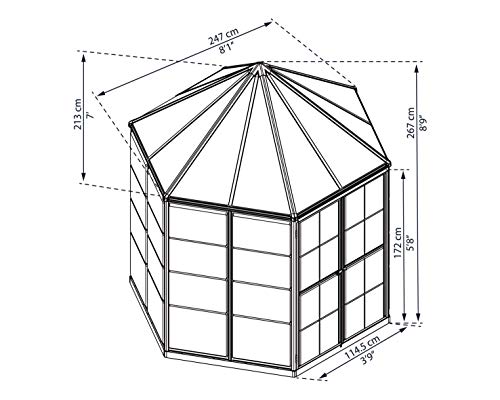 Palram Canopia Oasis Greenhouse 7' x 8' x 9' Gray
