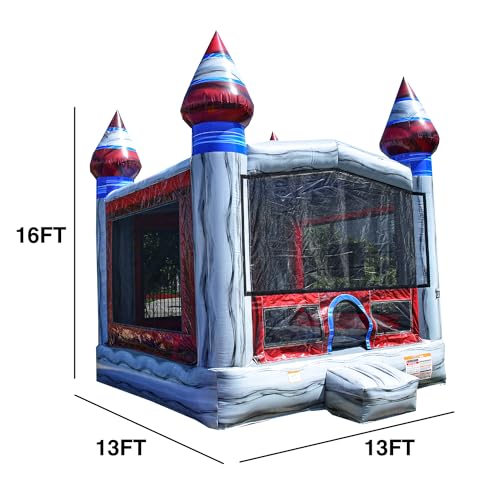 JumpOrange Titanium Commercial Inflatable Bounce House with Blower Grey