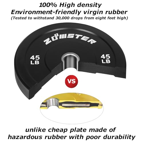 Zoomster Olympic Bumper Weight Plate 260LB Black