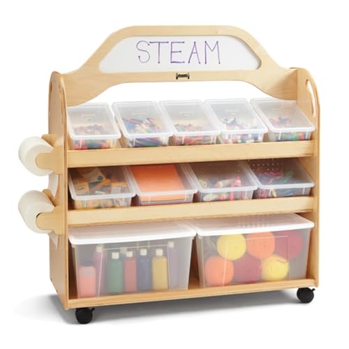 Jonti-Craft STEAM Multimedia Cart Natural Wood