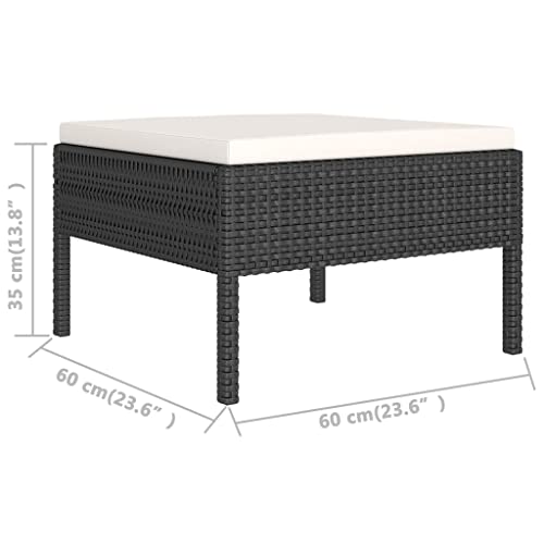 Xinxinxiang 8 Piece Patio Set with Cushions Poly Rattan Black