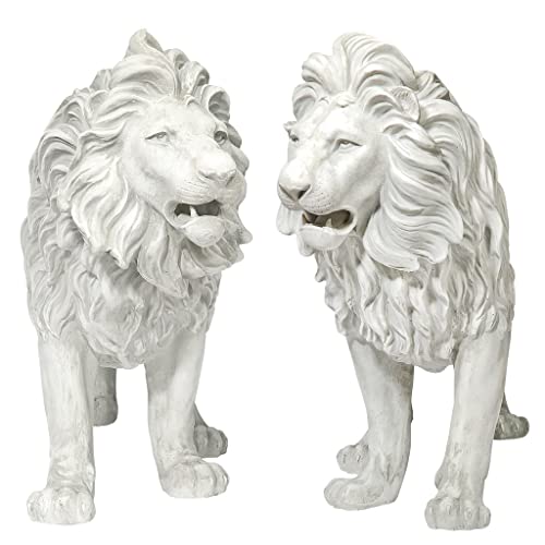 Design Toscano Regal Lion Sentinels of Grisham Manor Statue Antique Stone