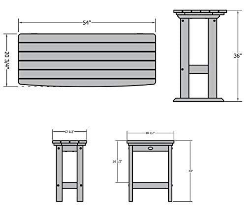 Highwood Lehigh 3pc Counter Height Balcony Dining Set Whitewash