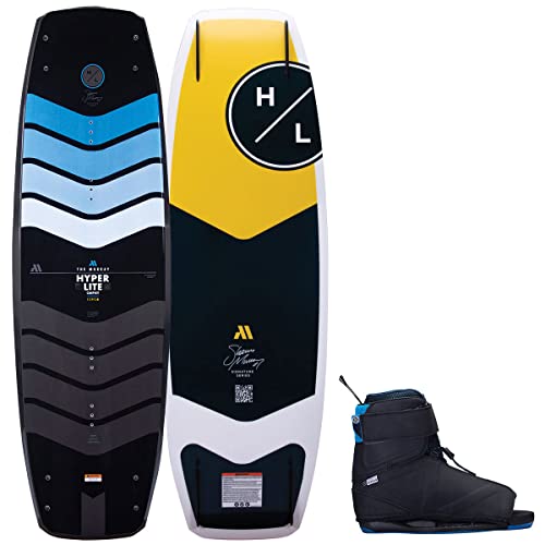 Hyperlite Murray Pro Mens Wakeboard 139 W/Session Bindings Black/Yellow 139cm/(7-10.5)